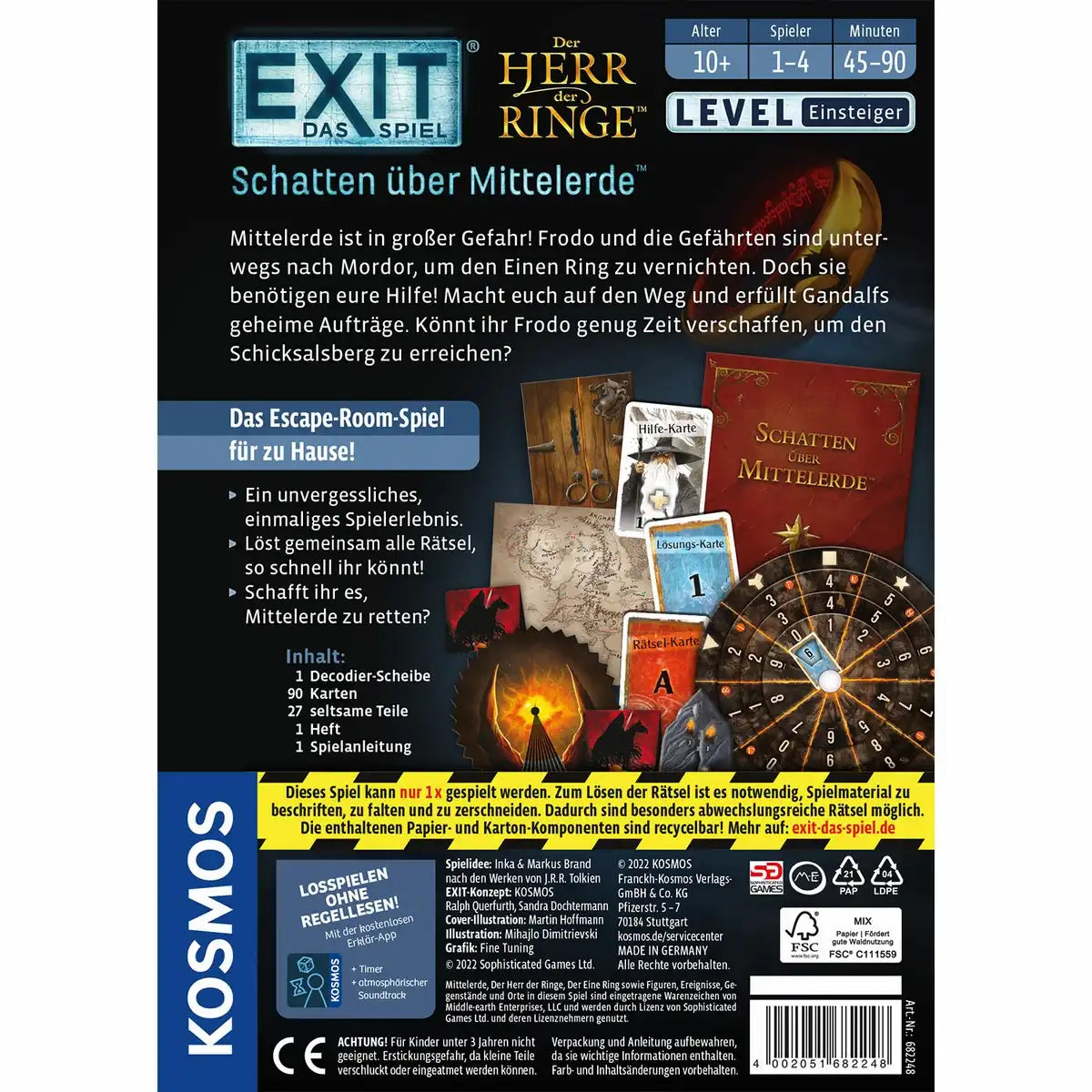 EXIT Escape Game Herr der Ringe Schatten über Mittelerde™ Level Einsteiner