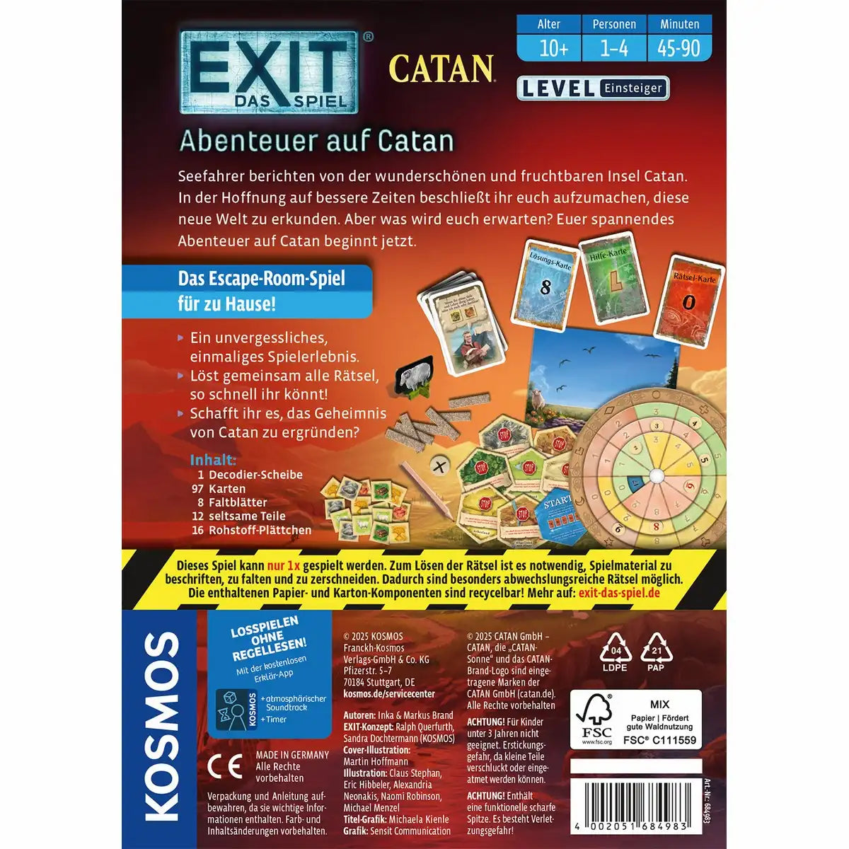 EXIT Escape Game Abenteuer auf Catan Level Einsteiner