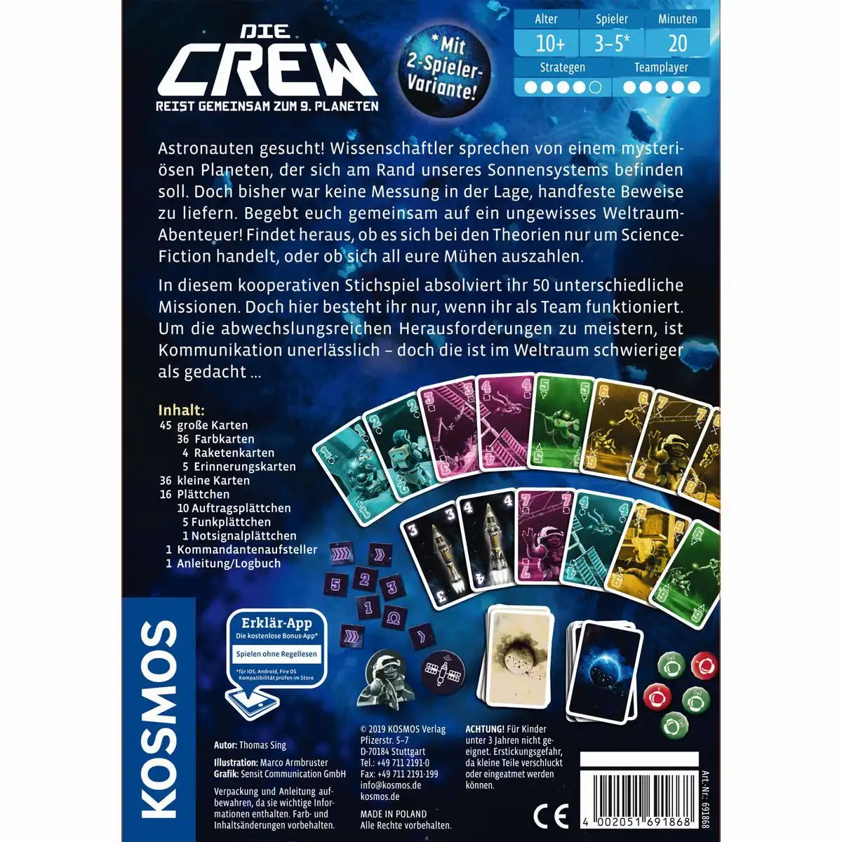 Kartenspiel Die Crew reist gemeinsam zum 9. Planeten Kennerspiel des Jahres 2020