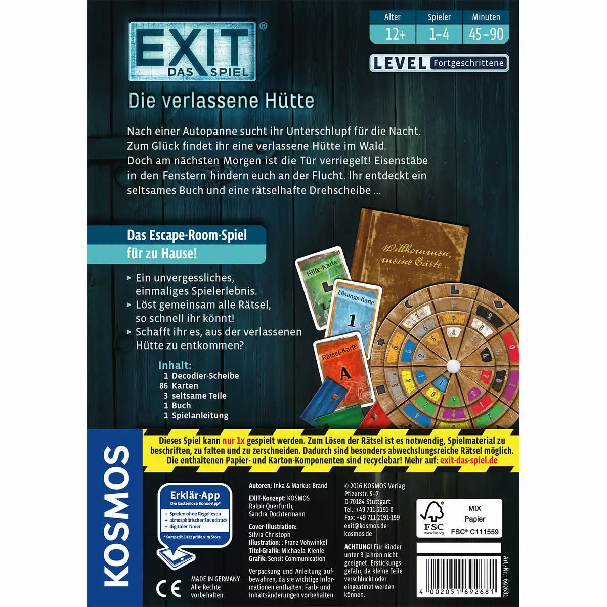 EXIT Escape Game Die verlassene Hütte Level Fortgeschritten