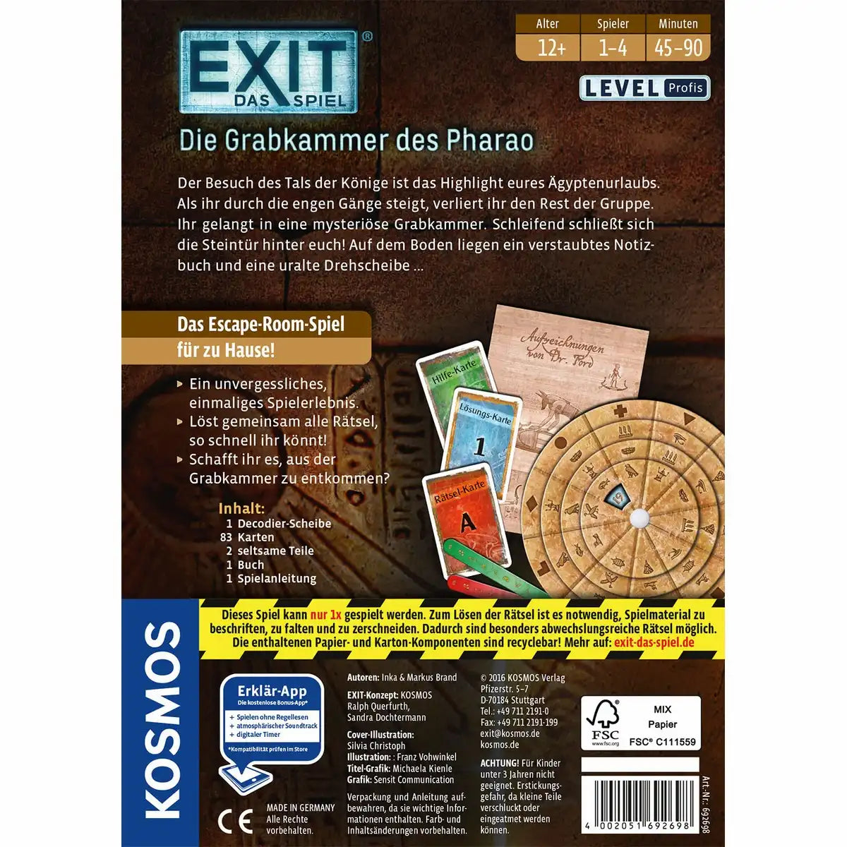 EXIT Escape Game Die Grabkammer des Pharao Level Profi