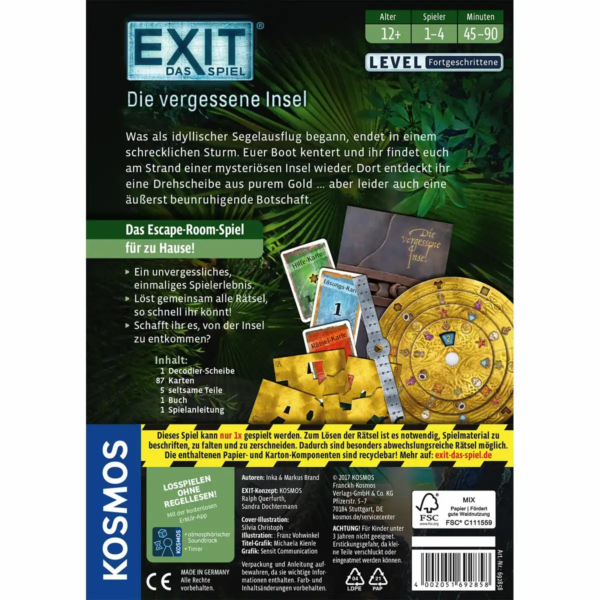 EXIT Escape Game Die vergessene Insel Level Fortgeschritten