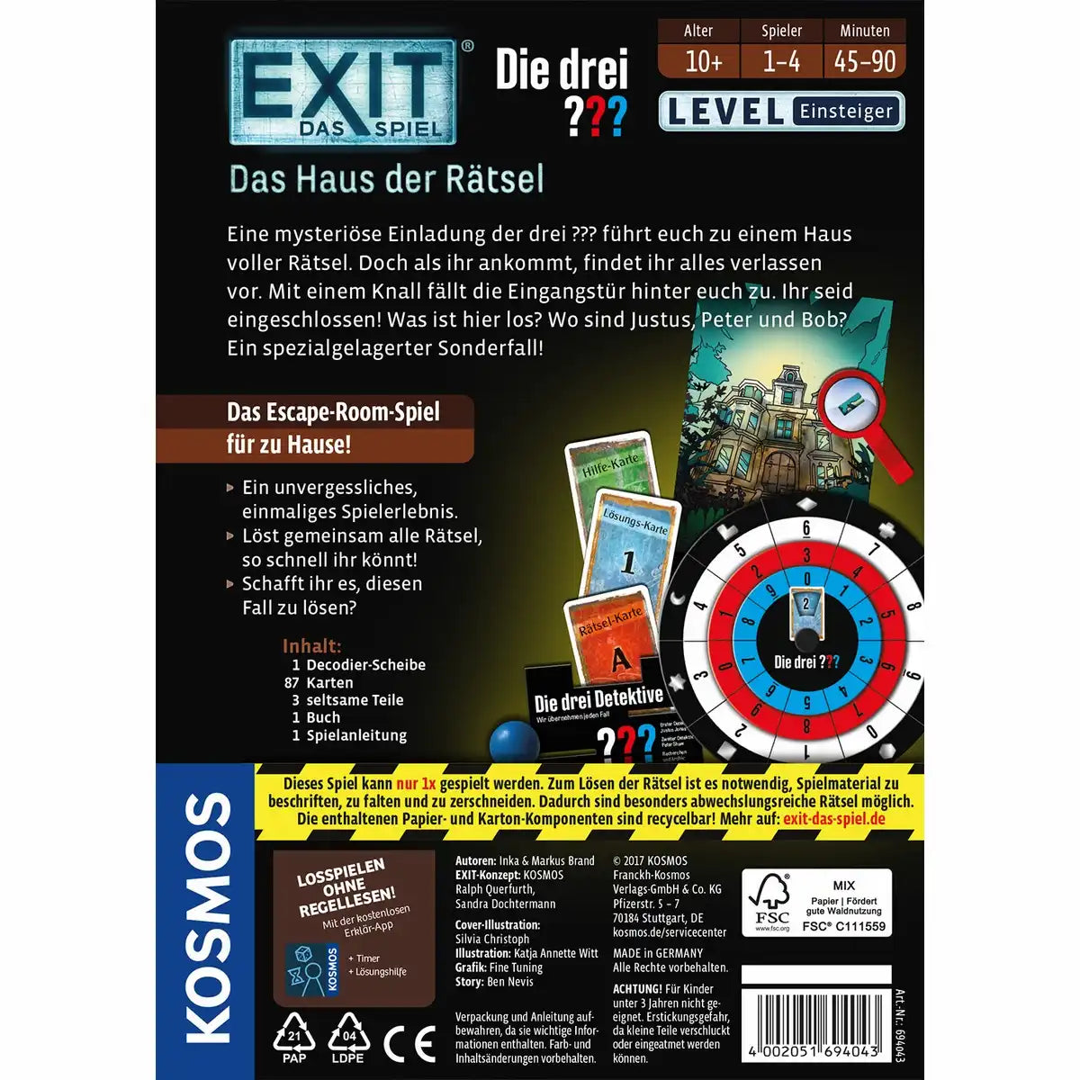 EXIT Escape Game ??? Das Haus der Rätsel Level Einsteiner