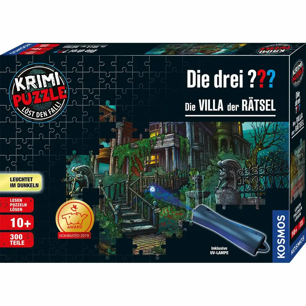 Kosmos Krimipuzzle Die drei ??? Die Villa der Rätsel 300 Teile leuchtet im Dunkeln