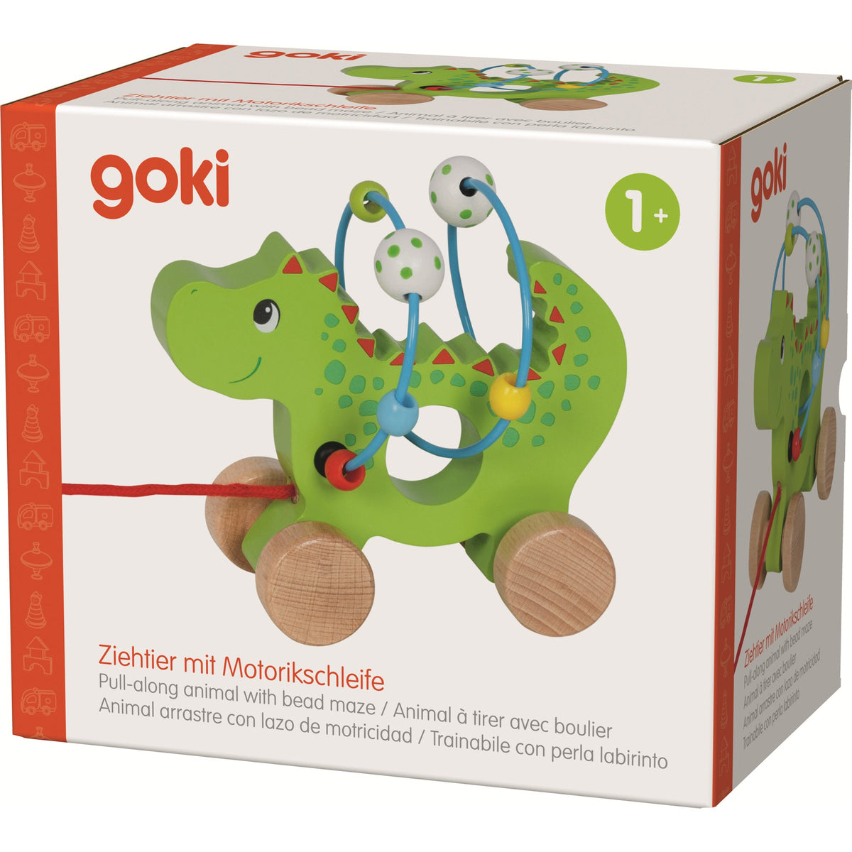Goki Ziehtier Motorikschleife Drache
