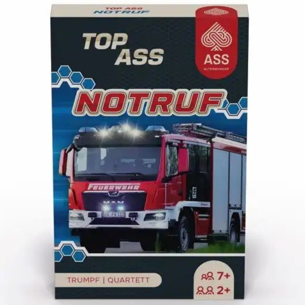 Kartenspiel Quartett TOP ASS Notruf Kartonetui