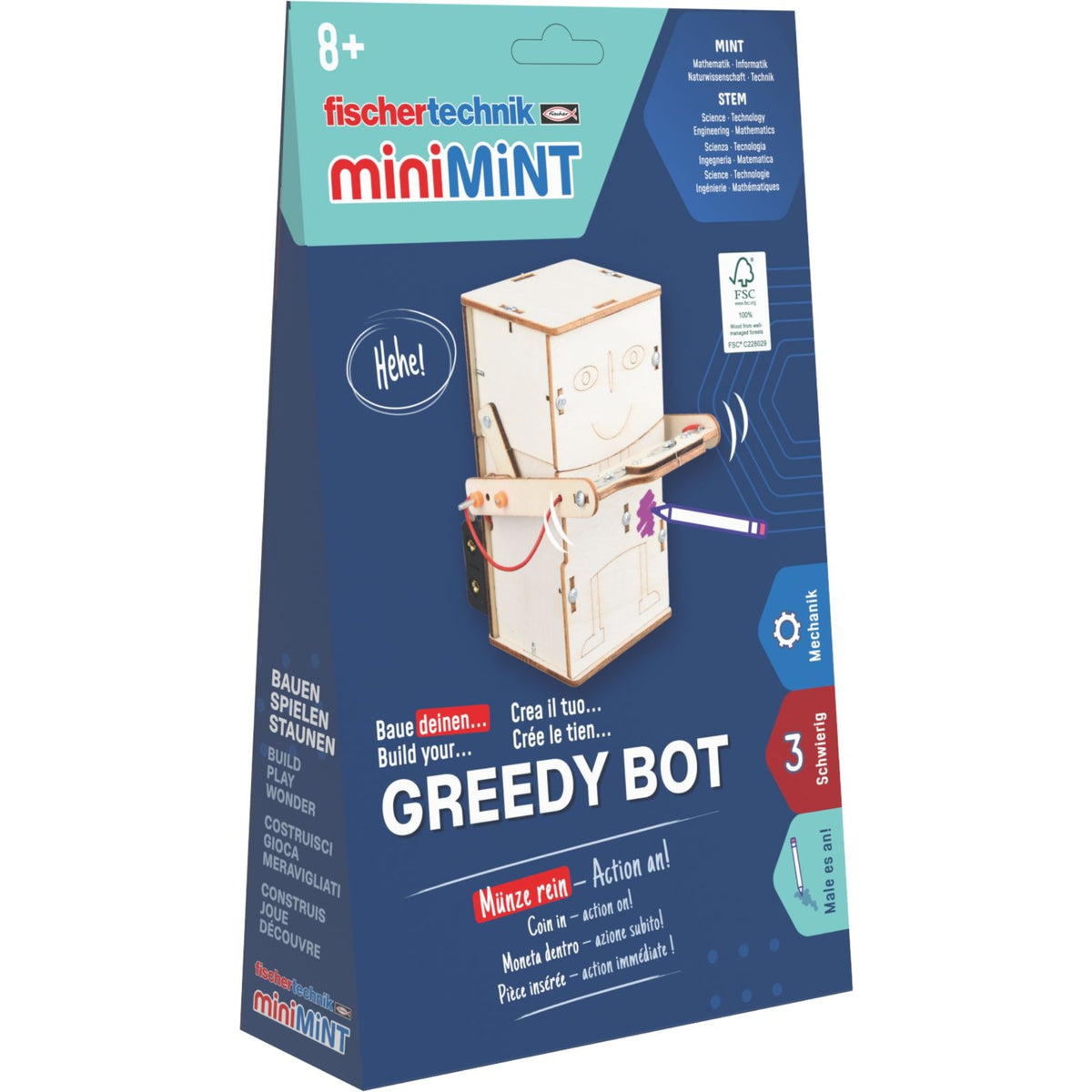 fischertechnik Holzbausatz miniMINT GreedyBot