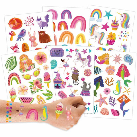 Metallic-Tattoos - Einhorn & Regenbogen