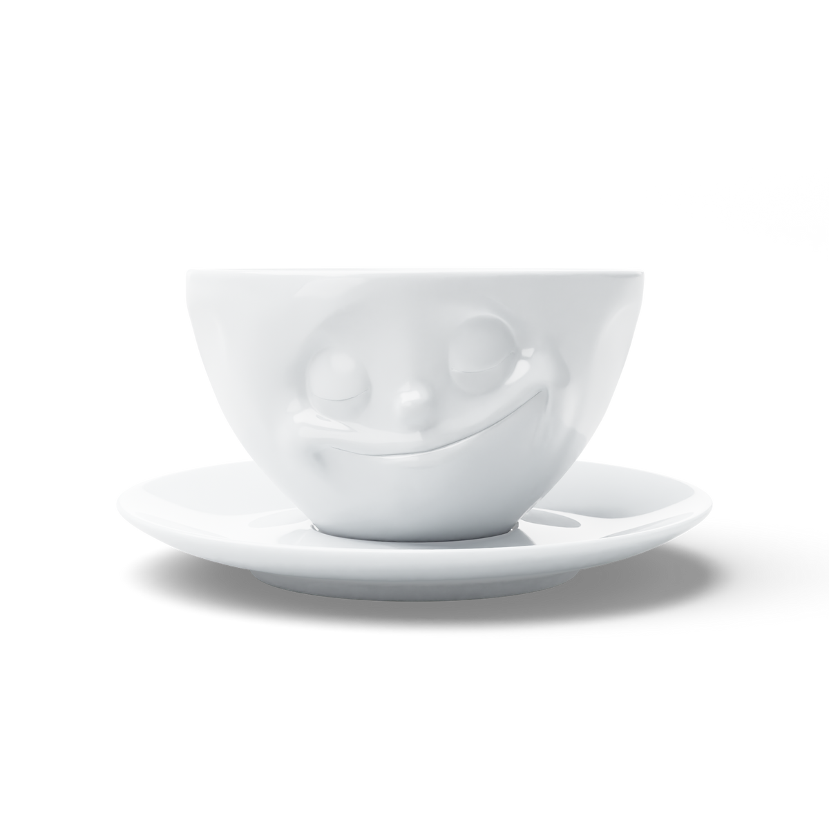 FIFTYEIGHT Kaffeetasse Glücklich weiß, 200 ml