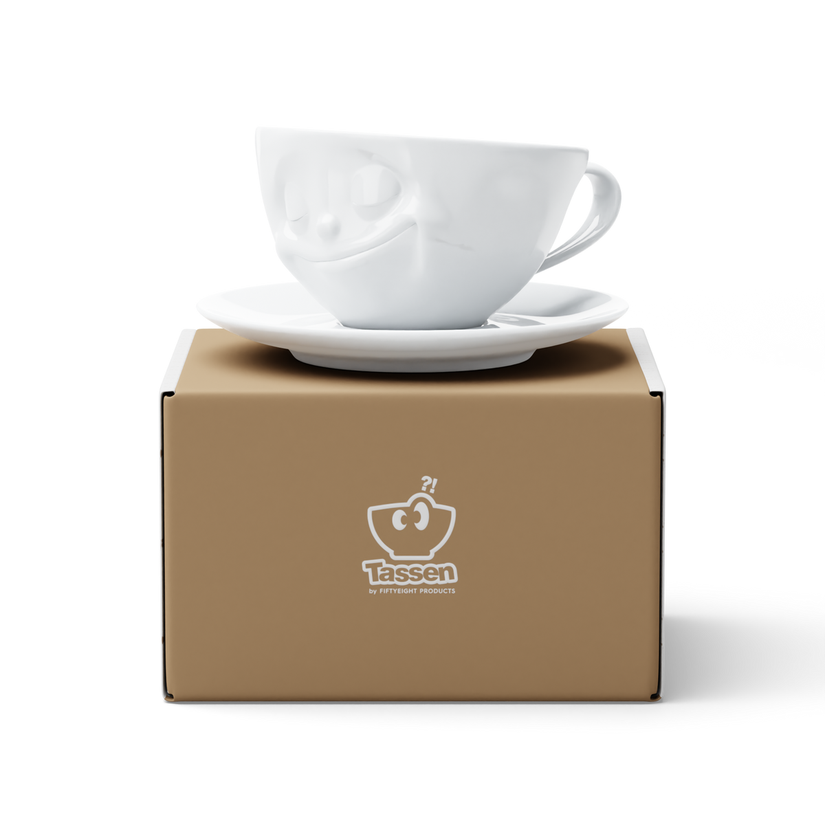 FIFTYEIGHT Kaffeetasse Glücklich weiß, 200 ml