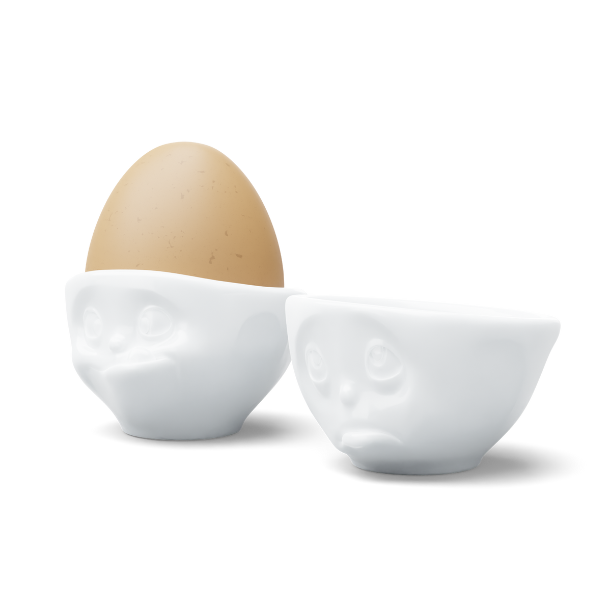 FIFTYEIGHT Eierbecher-Set Nr. 2 Och bitte & Lecker in weiß