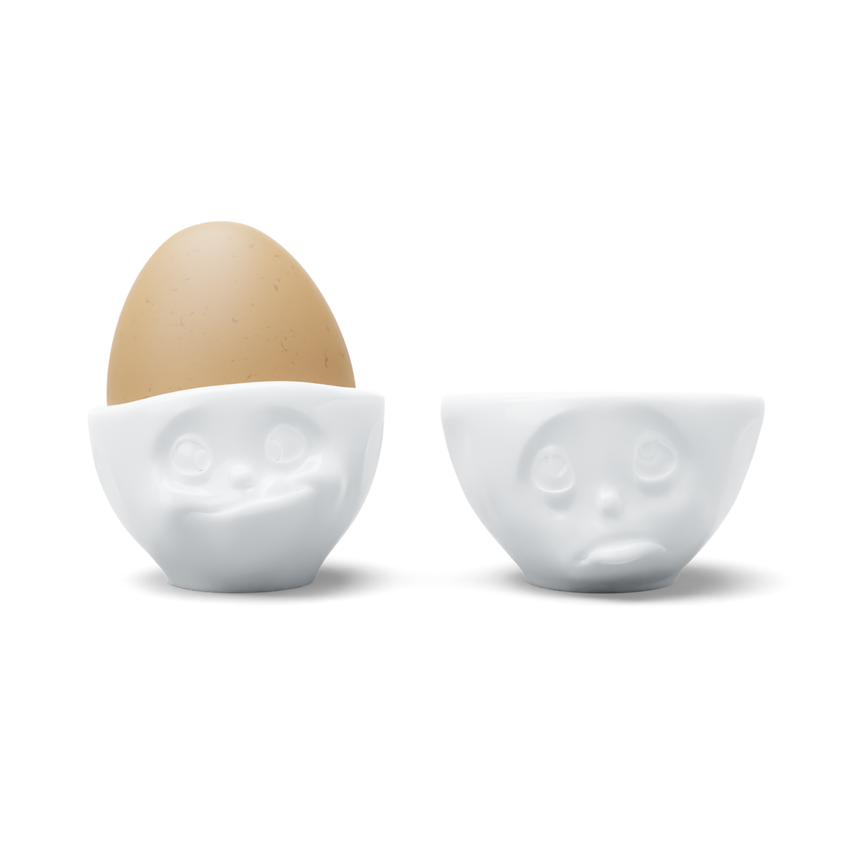 FIFTYEIGHT Eierbecher-Set Nr. 2 Och bitte & Lecker in weiß