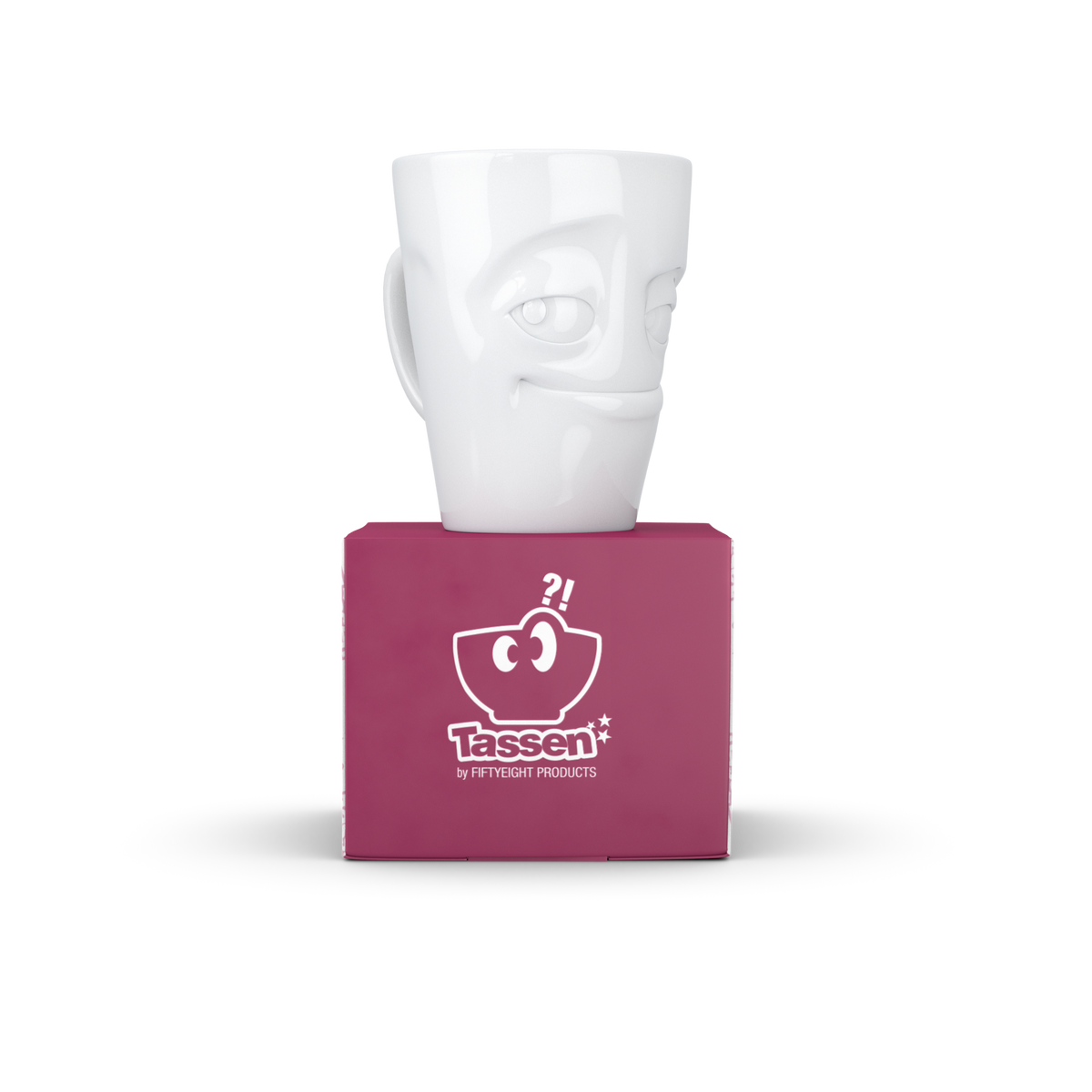 FIFTYEIGHT Henkelbecher Verschmitzt in weiß, 350 ml