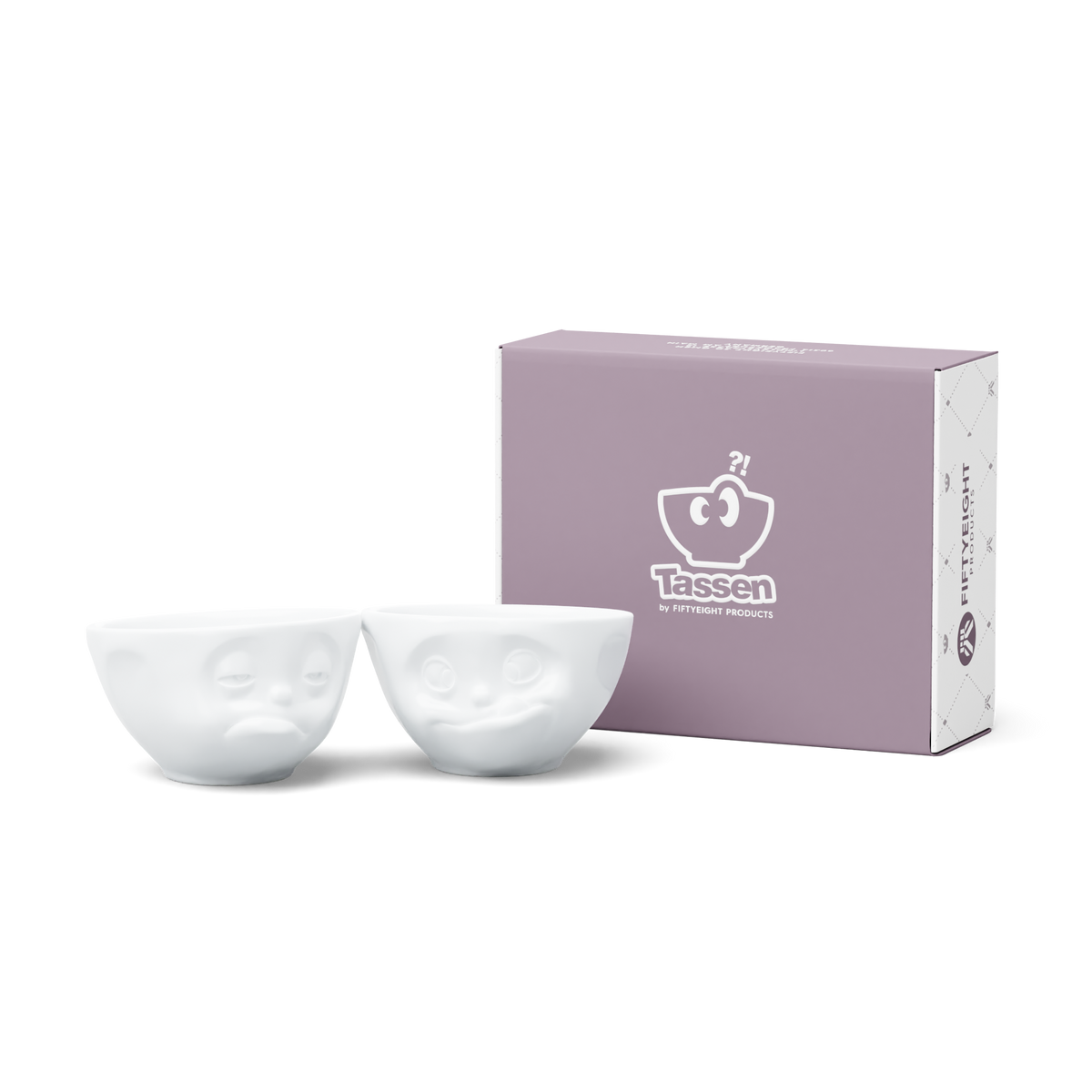 FIFTYEIGHT Mittleres Schälchen Set Nr. 3 Lecker & Verpennt in weiß, 200 ml