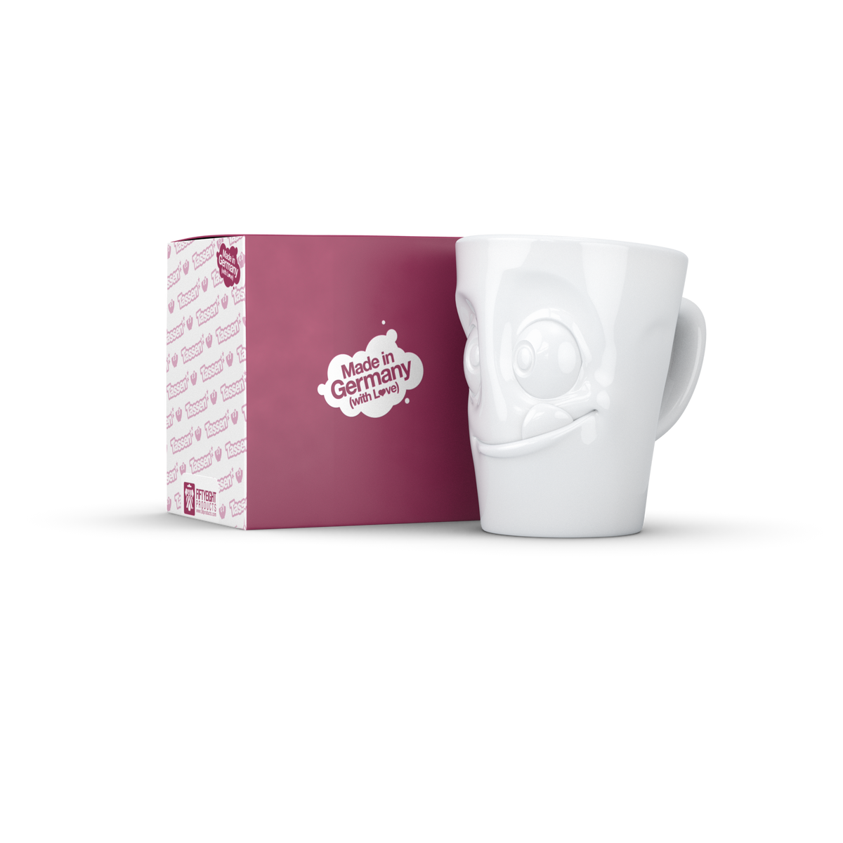 FIFTYEIGHT Henkelbecher Lecker in weiß, 350 ml