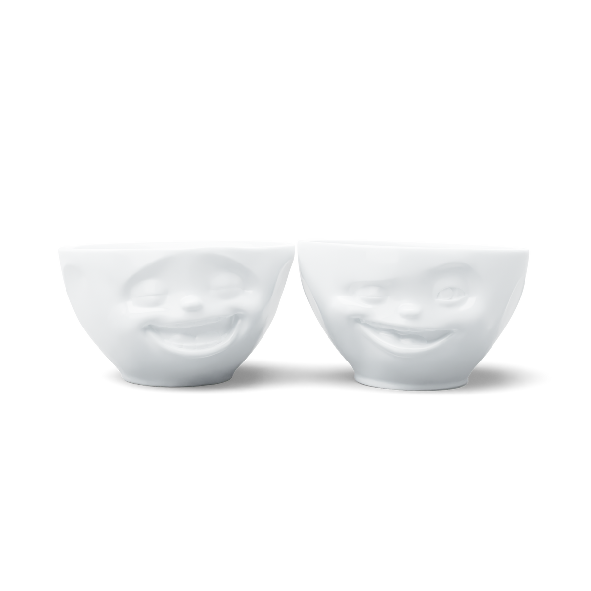 FIFTYEIGHT Mittleres Schälchen Set Nr. 4 Lachend & Zwinkernd in weiß, 200 ml