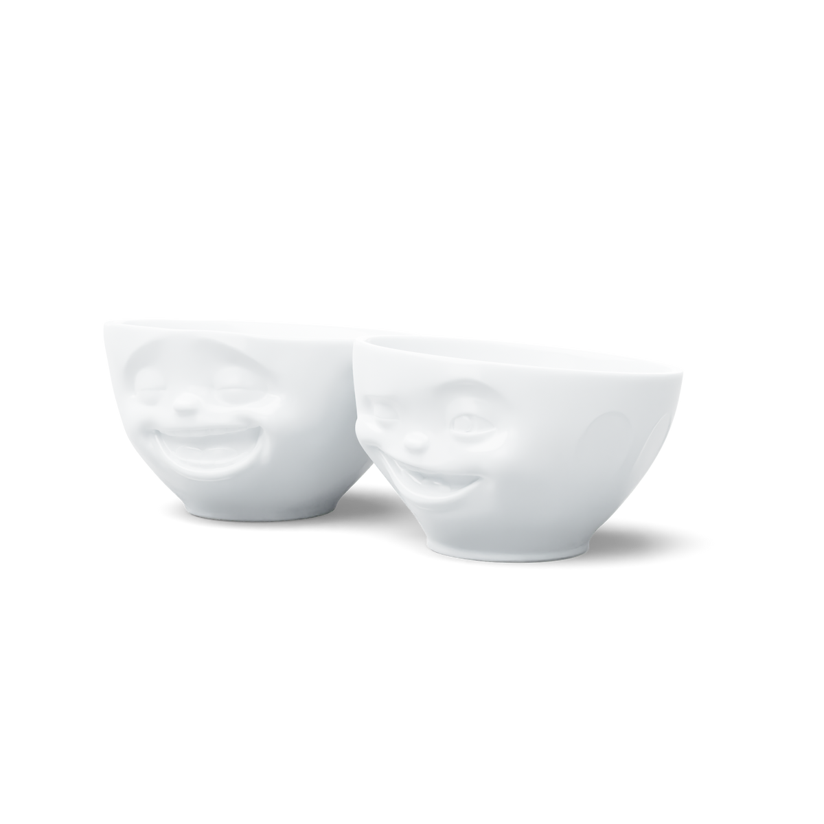 FIFTYEIGHT Mittleres Schälchen Set Nr. 4 Lachend & Zwinkernd in weiß, 200 ml