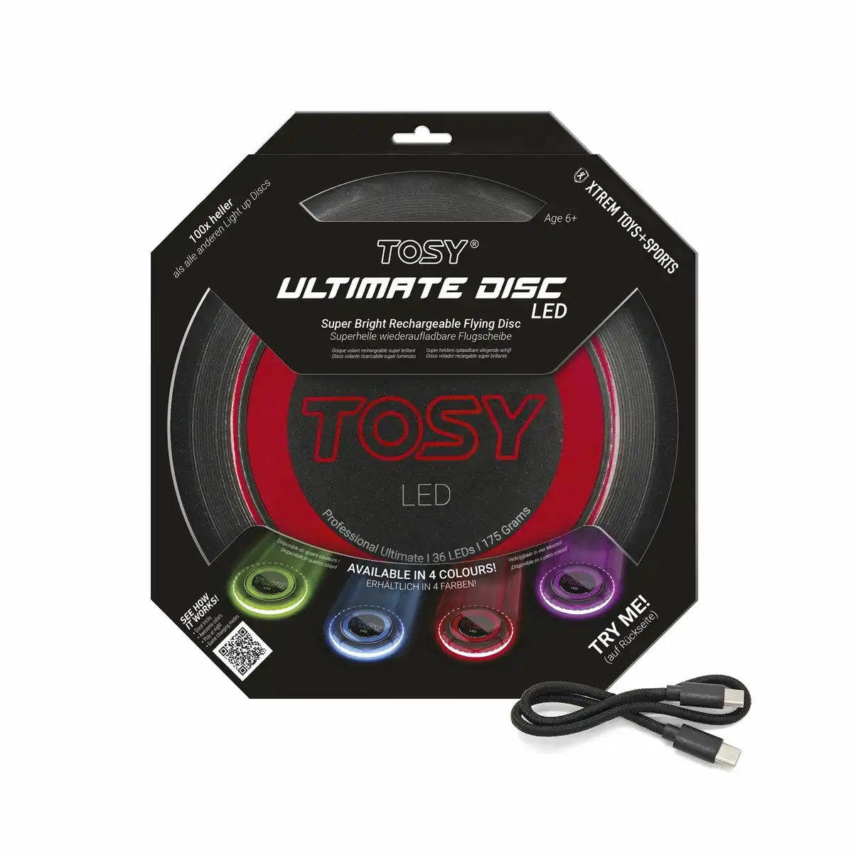 TOSY Frisbee Ultimate Disc LED rot Ø27cm