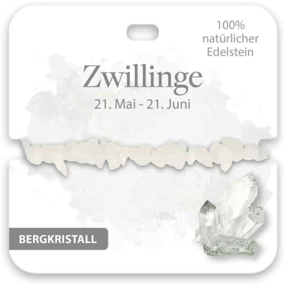 Armband Edelstein Bergkristall Sternzeichen Zwillinge