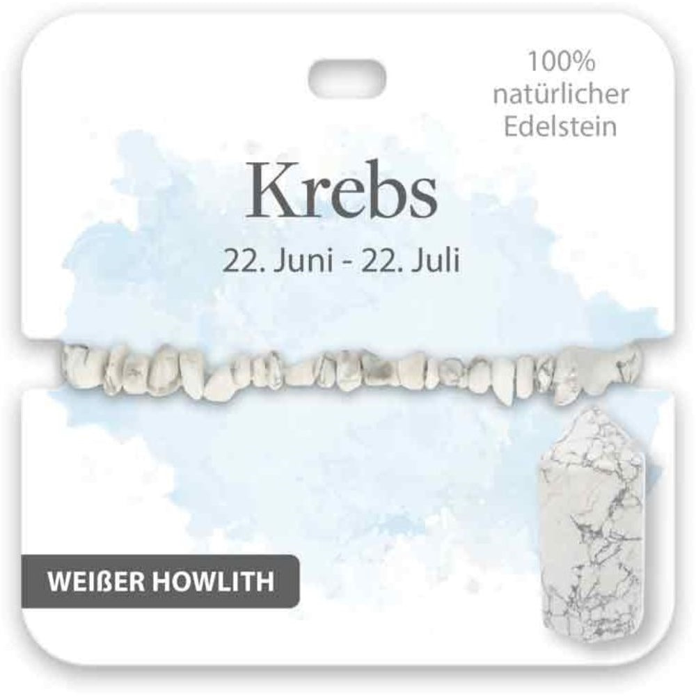 Armband Edelstein Weißer Howlith Sternzeichen Krebs