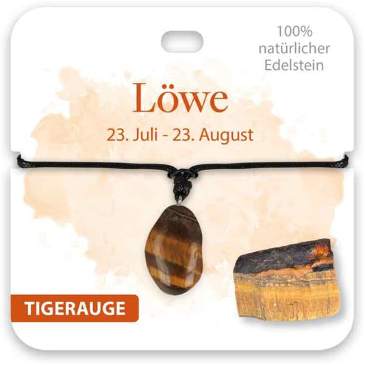Kette Edelstein Tigerauge Sternzeichen Löwe