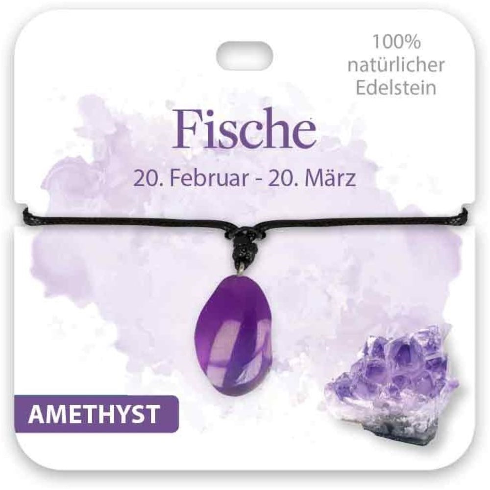 Kette Edelstein Amethyst Sternzeichen Fisch