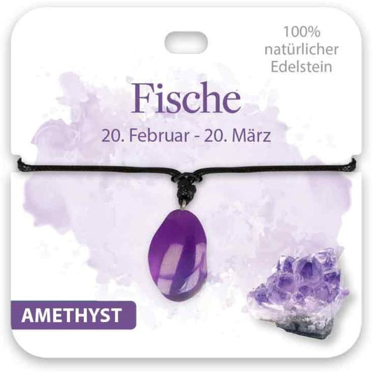 Kette Edelstein Amethyst Sternzeichen Fisch