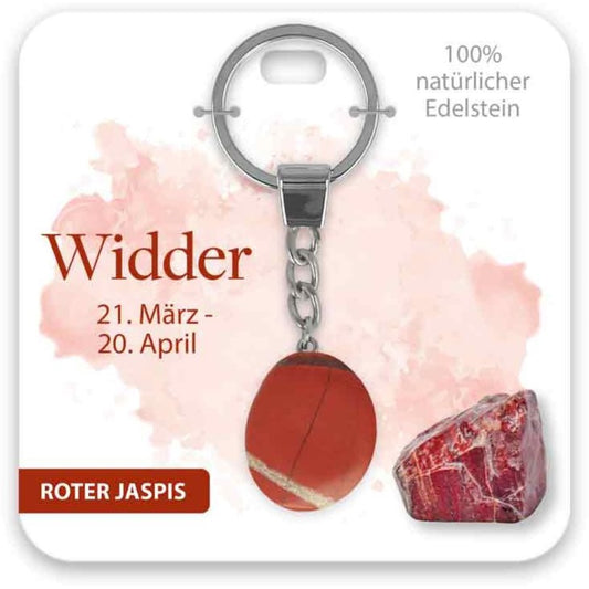 Schlüsselanhänger Edelstein Roter Jaspis Sternzeichen Widder