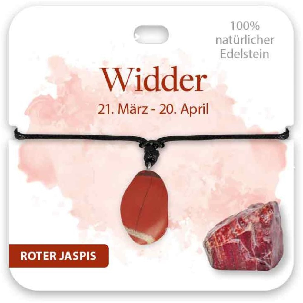 Kette Edelstein Roter Jaspis Sternzeichen Widder