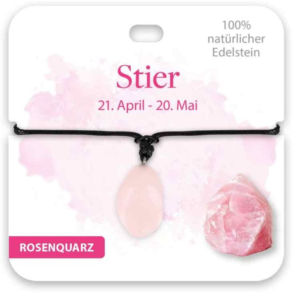 Kette Edelstein Rosenquartz Sternzeichen Stier