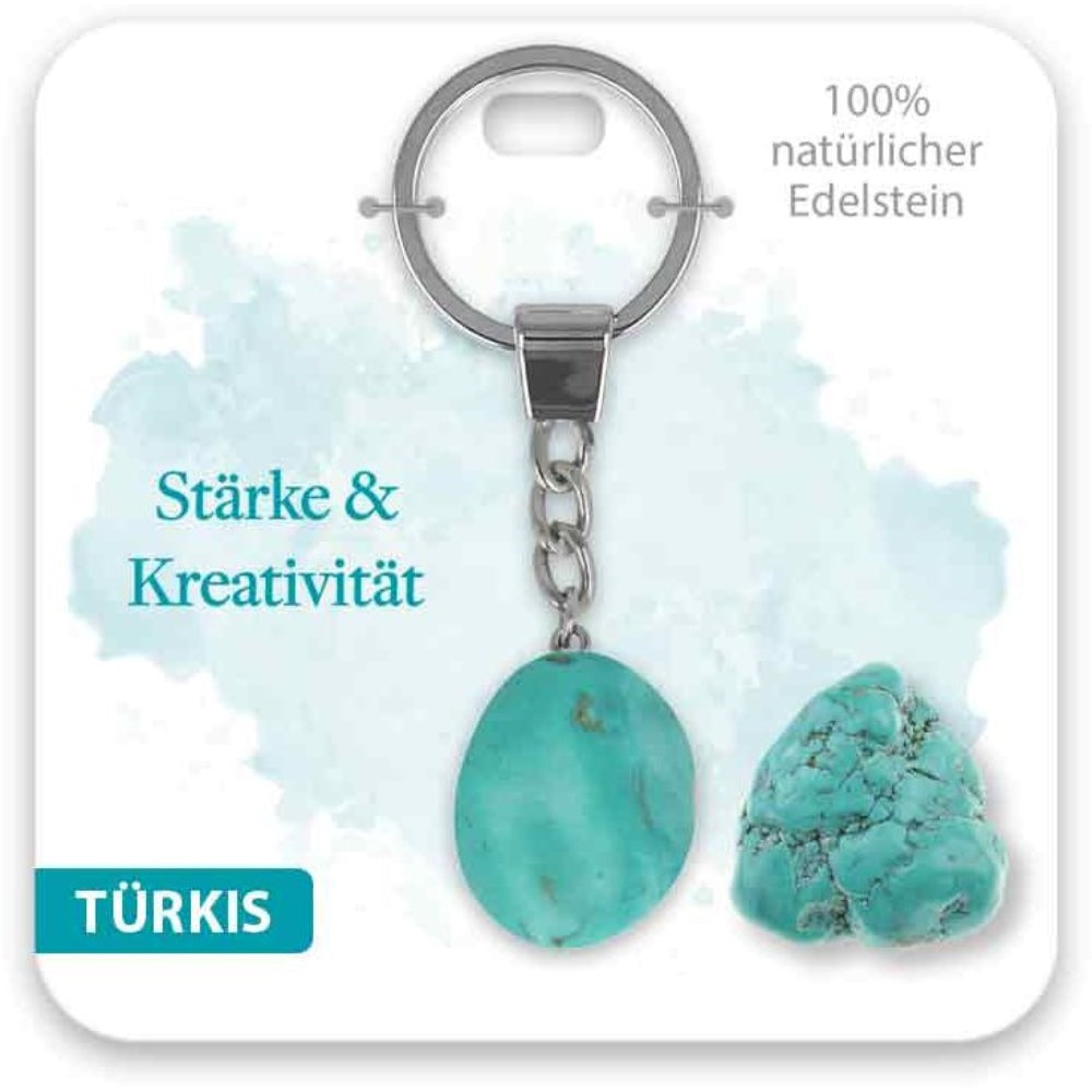 Schlüsselanhänger Edelstein Türkis
