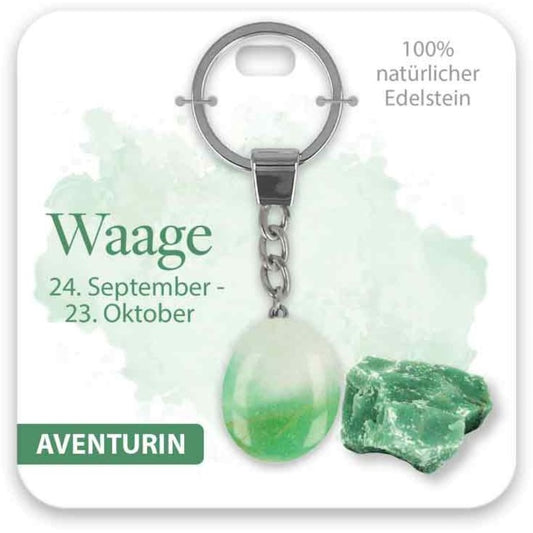 Schlüsselanhänger Edelstein Sternzeichen Waage