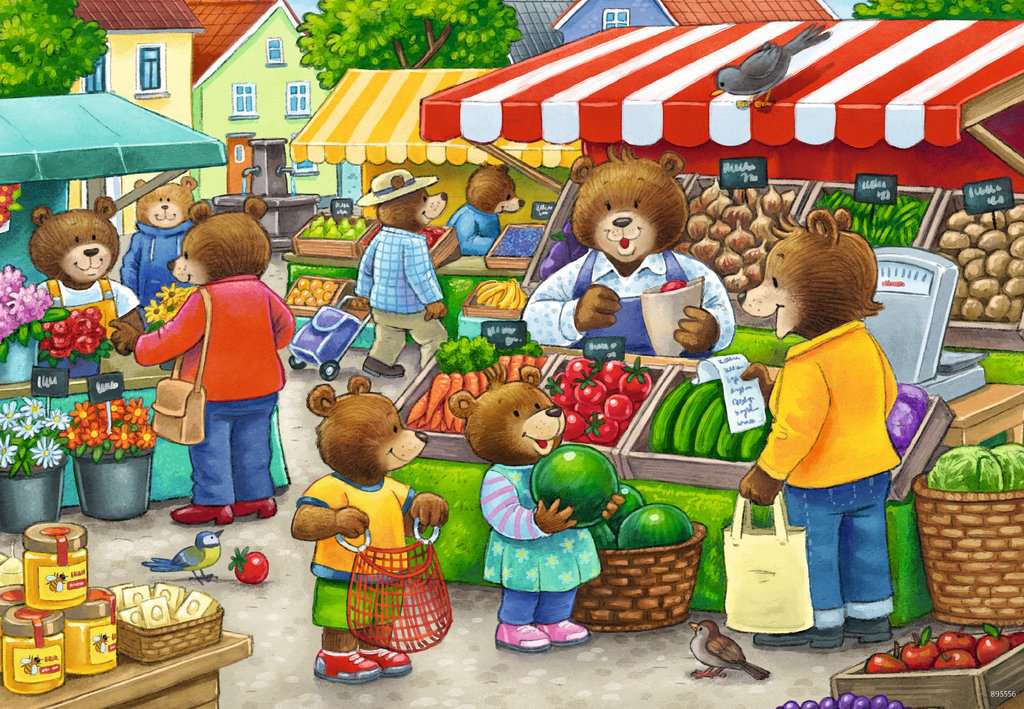 Ravensburger Puzzle 2 X 12 Teile Komm wir gehen einkaufen