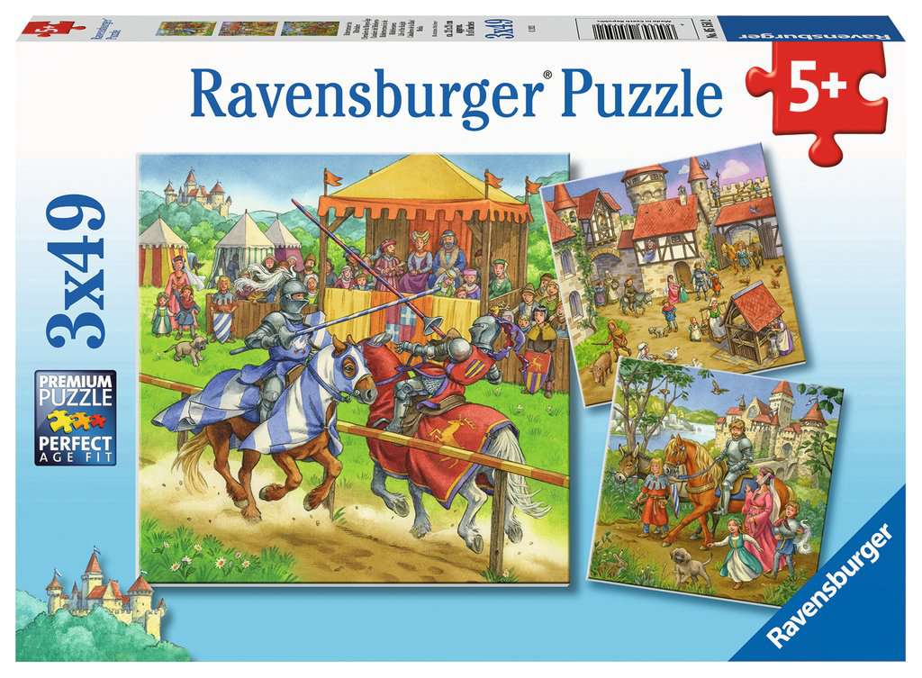 Ravensburger Puzzle 3 X 49 Teile Ritterturnier im Mittelalter