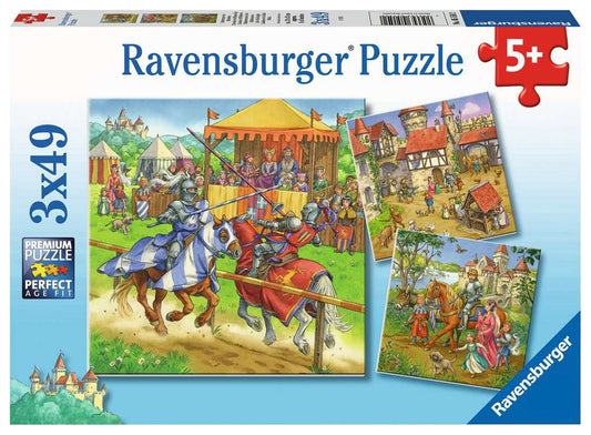 Ravensburger Puzzle 3 X 49 Teile Ritterturnier im Mittelalter