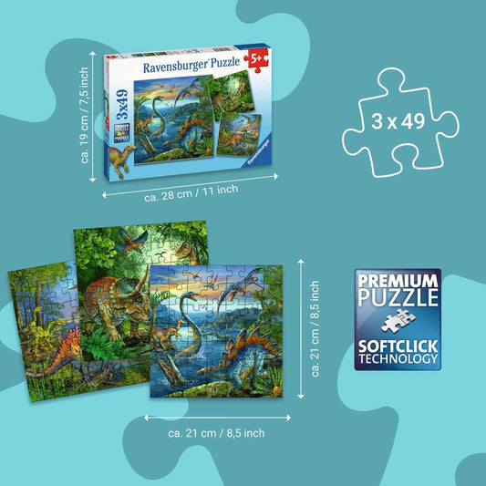 Ravensburger Puzzle 3 X 49 Teile Faszination Dinosaurier