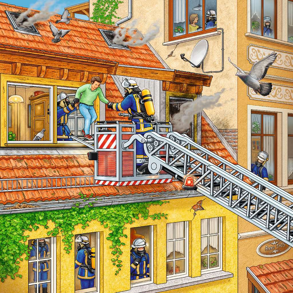 Ravensburger Puzzle 3 X 49 Teile Feuerwehreinsatz