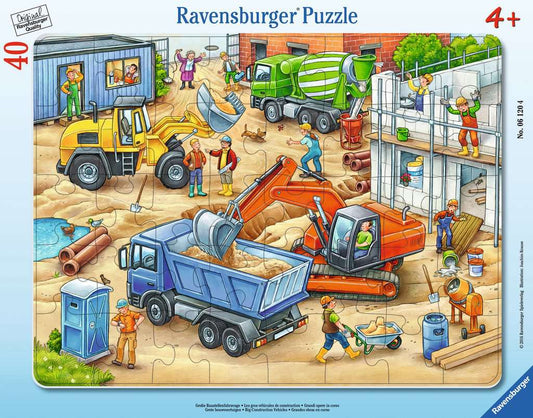 Ravensburger Rahmenpuzzle 40 Teile Große Baustellenfahrzeuge