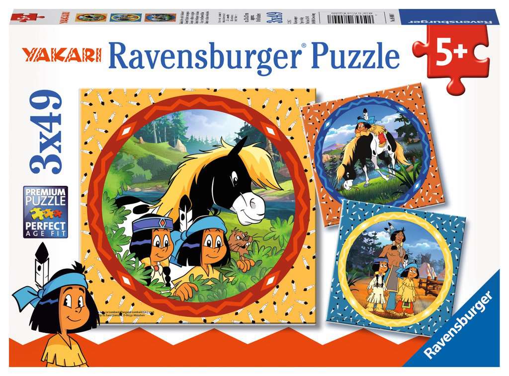 Ravensburger Puzzle 3 X 49 Teile Yakari der tapfere Indianer