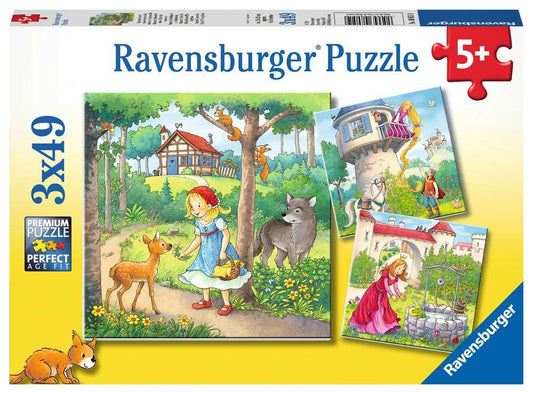 Ravensburger Puzzle 3 X 49 Teile Rapunzel Rotkäppchen & der Froschkönig