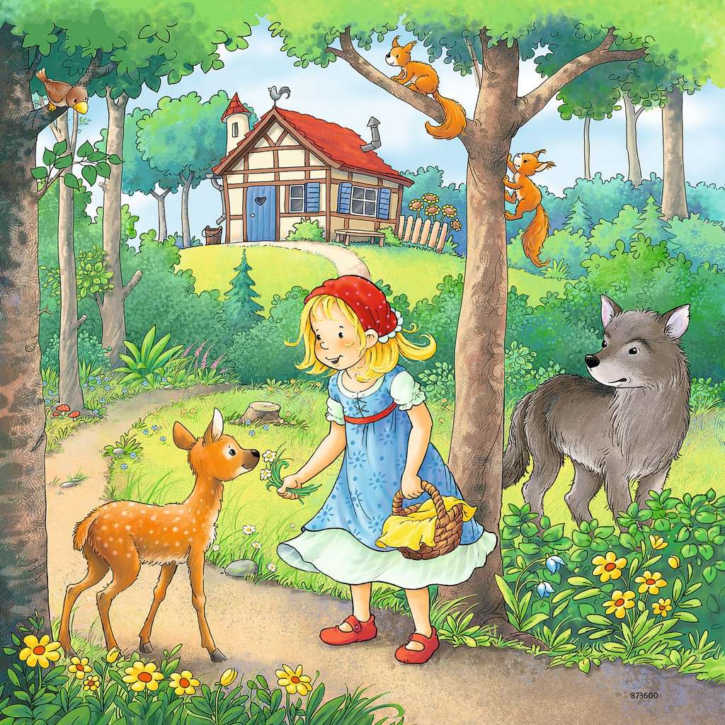 Ravensburger Puzzle 3 X 49 Teile Rapunzel Rotkäppchen & der Froschkönig