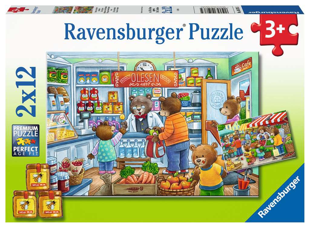 Ravensburger Puzzle 2 X 12 Teile Komm wir gehen einkaufen