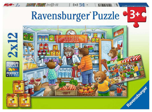Ravensburger Puzzle 2 X 12 Teile Komm wir gehen einkaufen