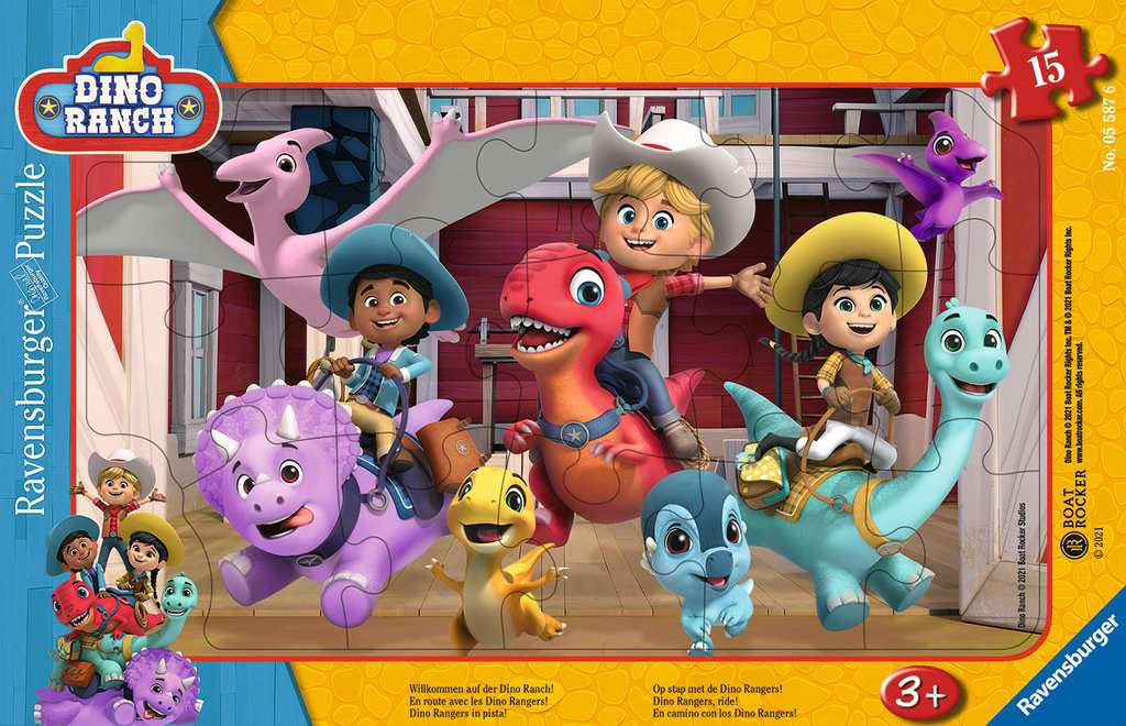 Ravensburger Rahmenpuzzles 15 Teile Willkommen auf der Dino Ranch!