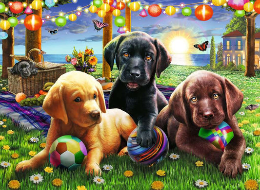 Ravensburger Puzzle 100 Teile XXL Hunde Picknick