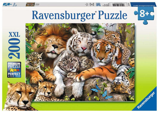 Ravensburger Puzzle 200 Teile XXL Schmusende Raubkatzen