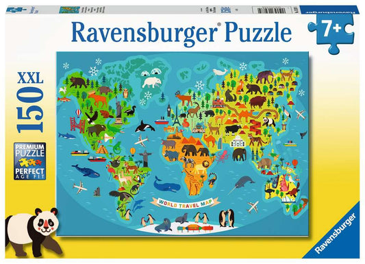 Ravensburger Puzzle 150 Teile XXL Tierische Weltkarte