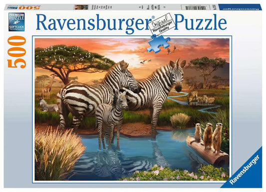 Ravensburger Puzzle 500 Teile Zebras am Wasserloch