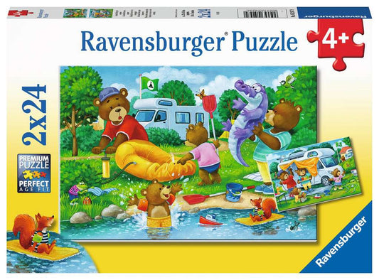Ravensburger Puzzle 2 X 24 Teile Familie Bär geht campen