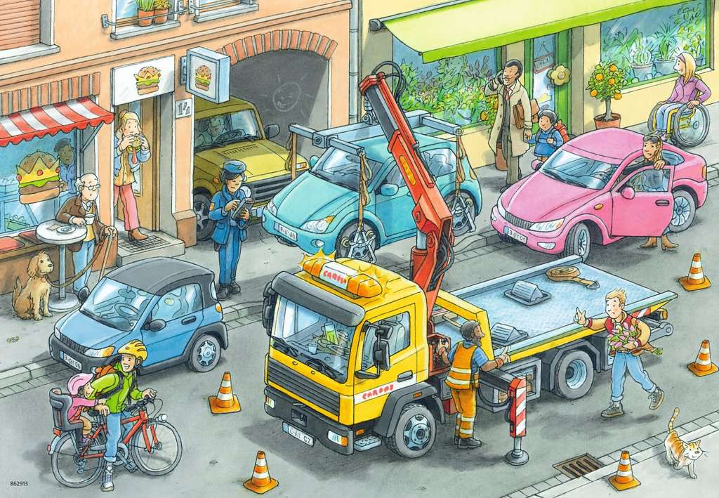 Ravensburger Puzzle 2 X 24 Teile Müllabfuhr und Abschleppwagen